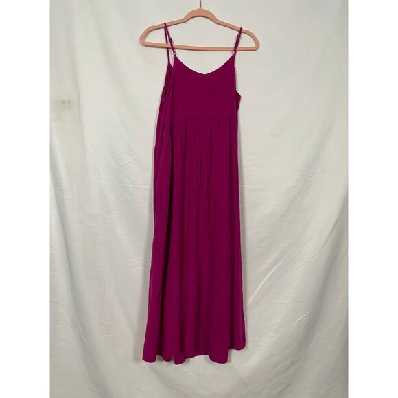 Universal Thread Women Magenta Slip MIDI Dress Adjustable Strap Size M - Picture 2 of 7